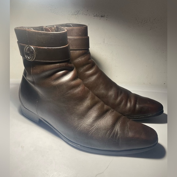 GUCCI Gg interlockiing zip ankle boot sz 43 .5 E made in italy - Picture 14 of 16